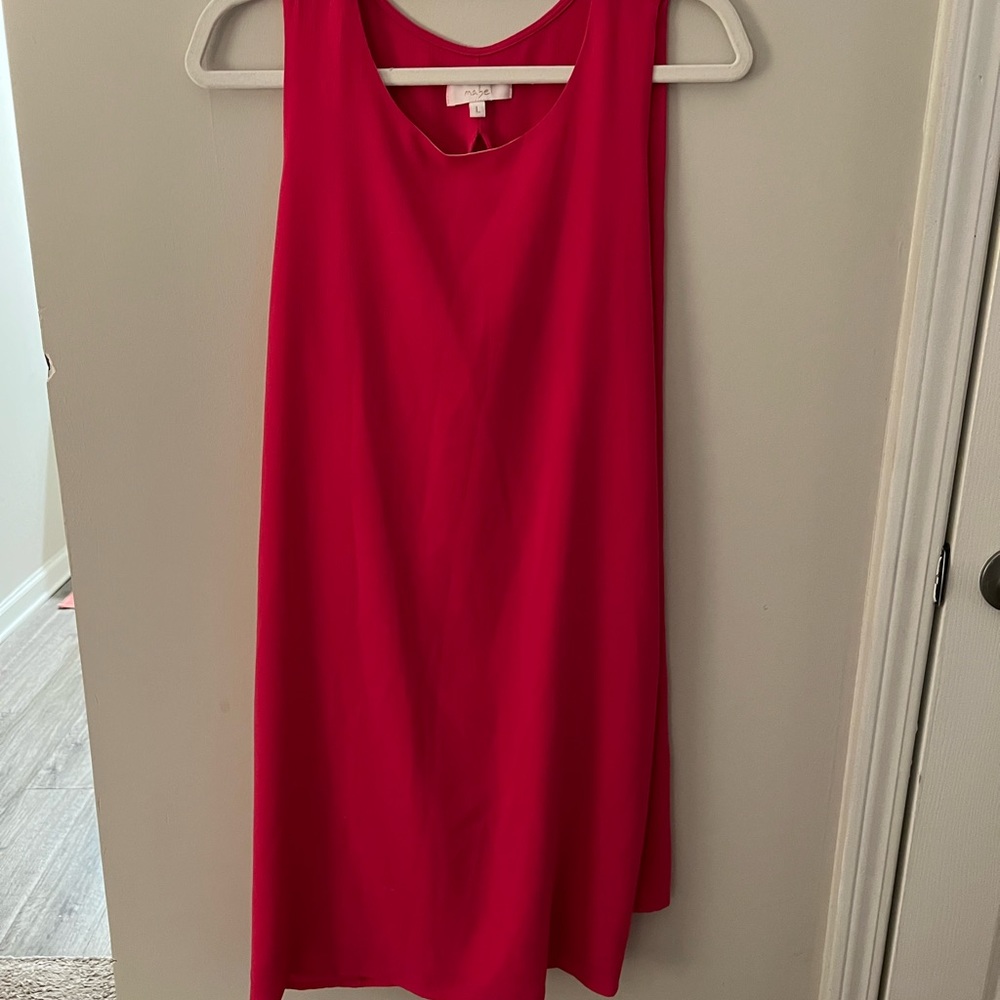 pink dress, large mabel brand. has a liner on the front as well built in!
